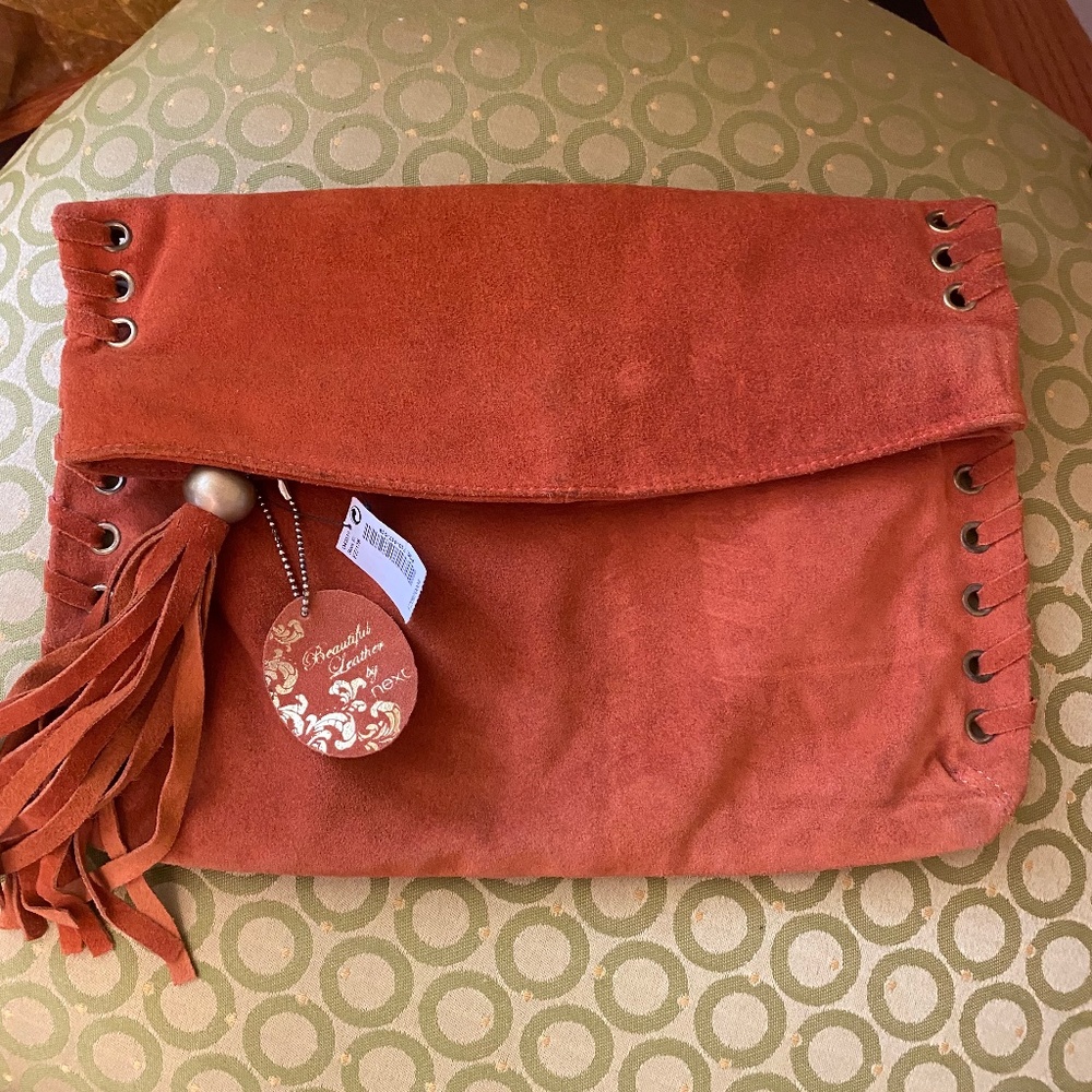 Orange suede purse Western style